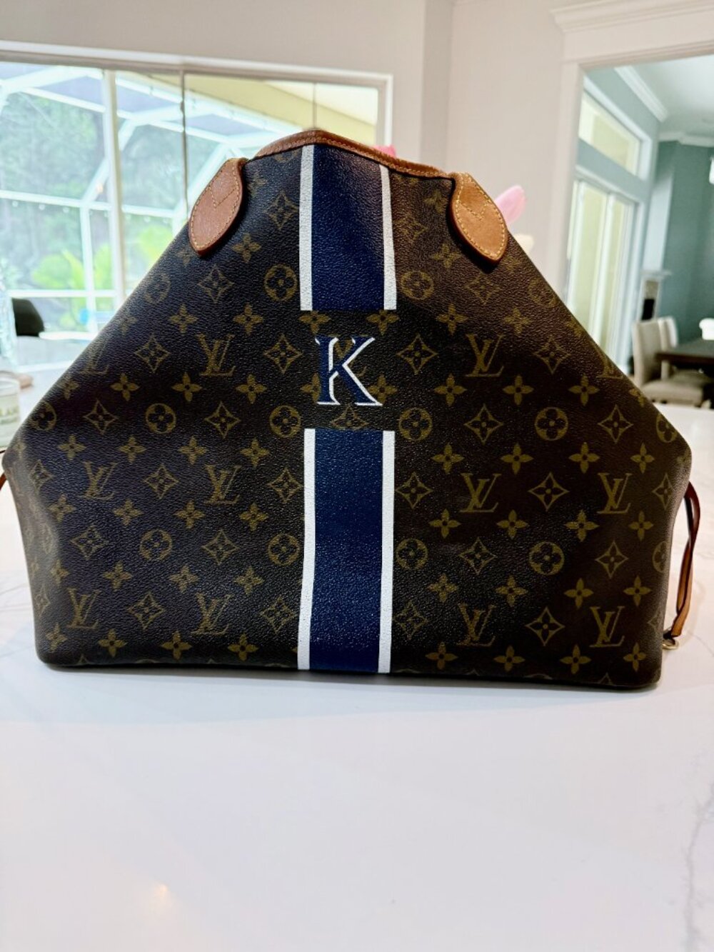 Louis Vuitton Neverfull MM Monogram Personalized "K" with matching pouch - Picture 3 of 15